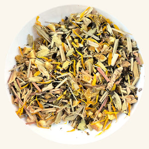 Daybreak as loose leaf on a white plate